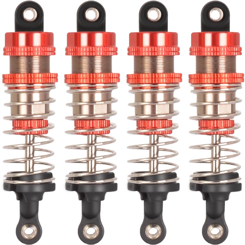 RcThjia Oiled 4Pcs 72mm Aluminum Oil Shock Set for 1/12 1/14 1/16 RC Cars – Front/Rear Upgrade Compatible with WLtoys 144001, 12