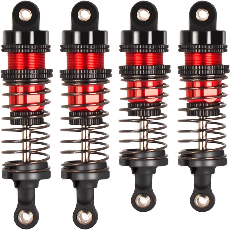 RcThjia Oiled Shocks Upgraded 66mm/72mm Aluminum Oil Shock Absorber Set for 1/12 1/14 1/16 RC Cars – Compatible with WLtoys 1440
