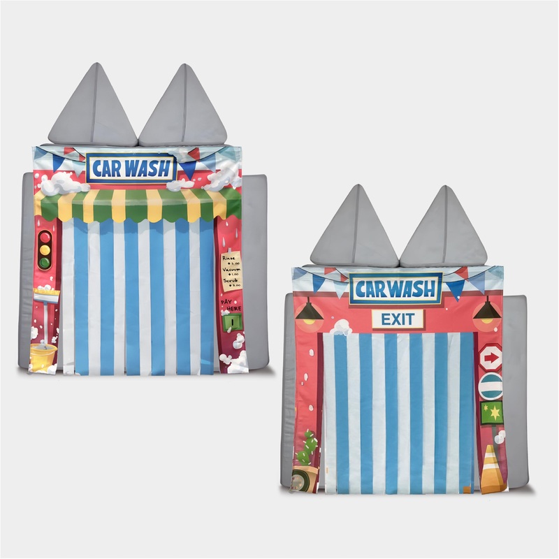 SeeMees Play Panel for Modular Play Couch Childrens Play Panel for Toddler (Sofa not Included) (Carwash – Two Panel Set)