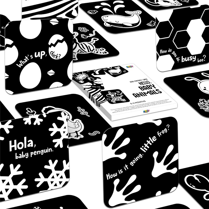 20 PCS Baby Visual Stimulus Cards, Double-Sided High Contrast Black and White Flashcards Visual Sensory Development Montessori C