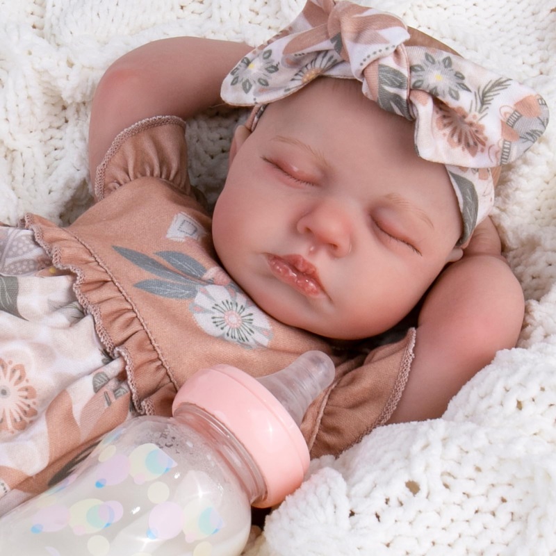 Aori Lifelike Reborn Baby Dolls – Realistic 20-Inch Newborn Real Life Baby Girl Doll with Poseable Limbs and Feeding Kit, Set fo