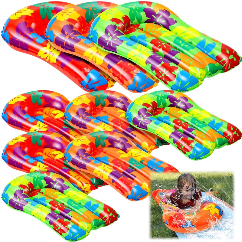Blueweenly 6 Pcs Inflatable Bodyboards for Water Slides,21.2 x 15 Inch Inflatable Tropical Luau Party Decorations, Kids Portable