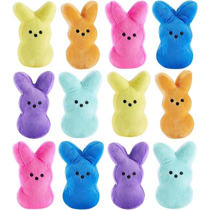 BOMBPARK 12PCS Cute Bunny Plush Toys,Easter Basket Stuffers Toys for Kids,Bunny Stuffed Animals,Easter Party Favors Gift for Gir