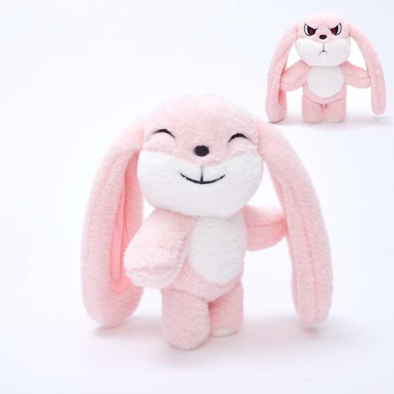Bunny Plush Toy Stuffed Animal Funny Rotating Head Rabbit Plush Pillows Toy Cute Sensory Soft Stuffed Animals Doll That Show You