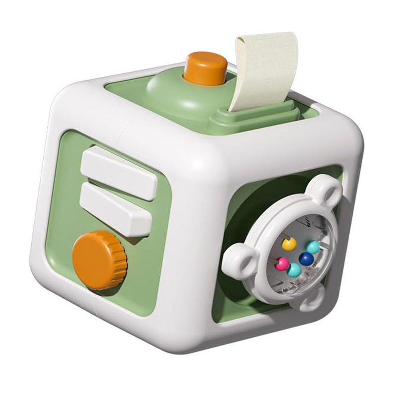 Busy Cube Toys for 1 Year Old Boy Girl, Travel Sensory for Toddlers 1-3 Year Old, Montessori Toys for 1+ Year Old(Green)