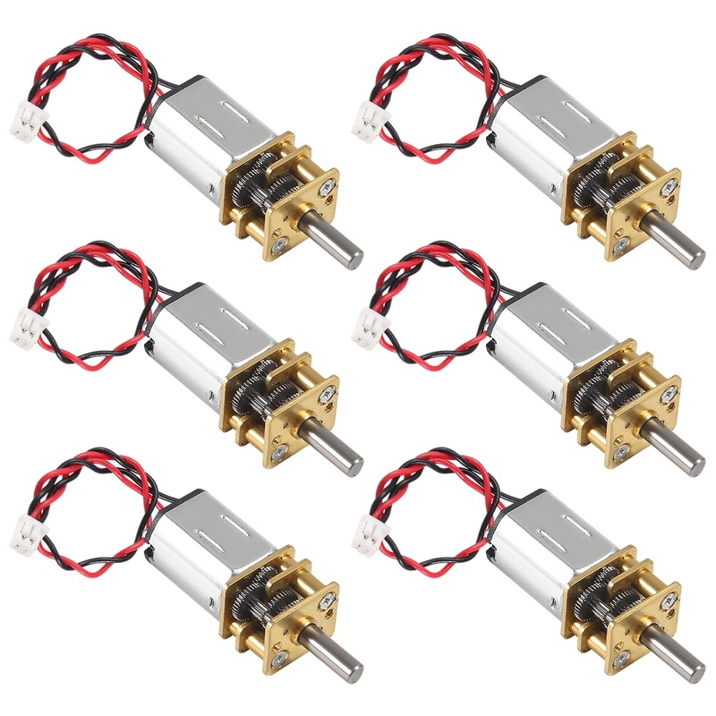 Coliao 6pcs Mini Micro N20 Gear Motor DC 3V-6V Slow Speed Full Metal Gearbox Micro Motor for RC Car, Robot Model, DIY Engine Toy