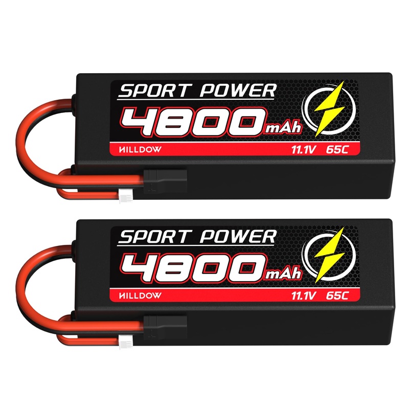Hilldow Lipo Battery 4800mAh 65C 11.1V 3S RC Battery with TR Plug Connector for RC Plane Quadcopter RC Airplane RC Car Truck Boa
