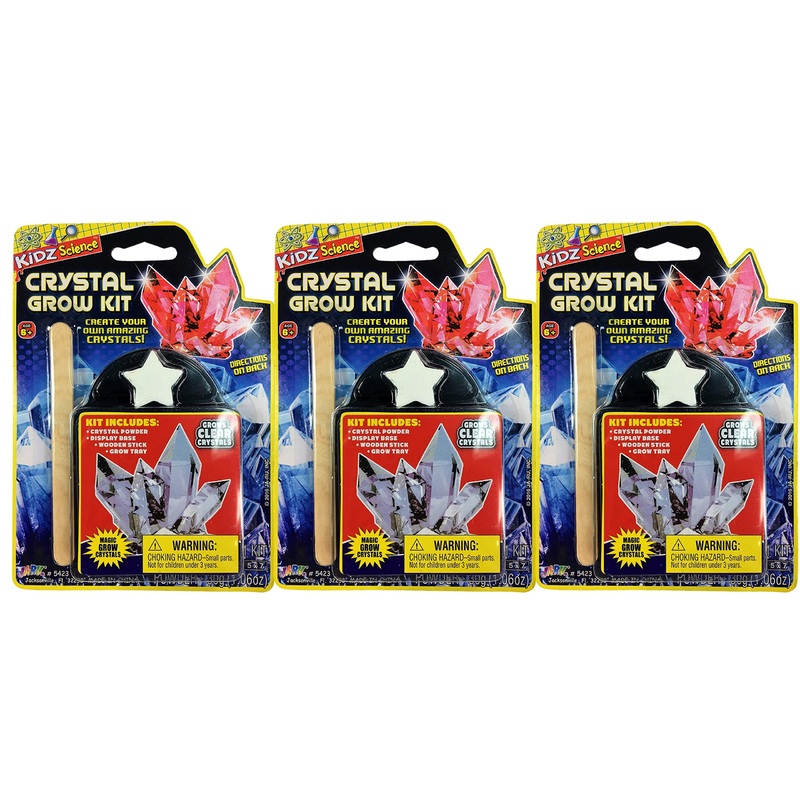 JA-RU Kids Science Kit Crystal Grow Kit (3 Crystal Kits) DIY Stem Learning Toys Grow Crystals Kit for Kids Growing Gemstone & Cr