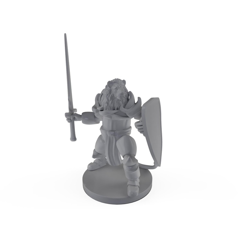 Lion Folk Cleric Paladin Tabletop DND Gaming Miniature