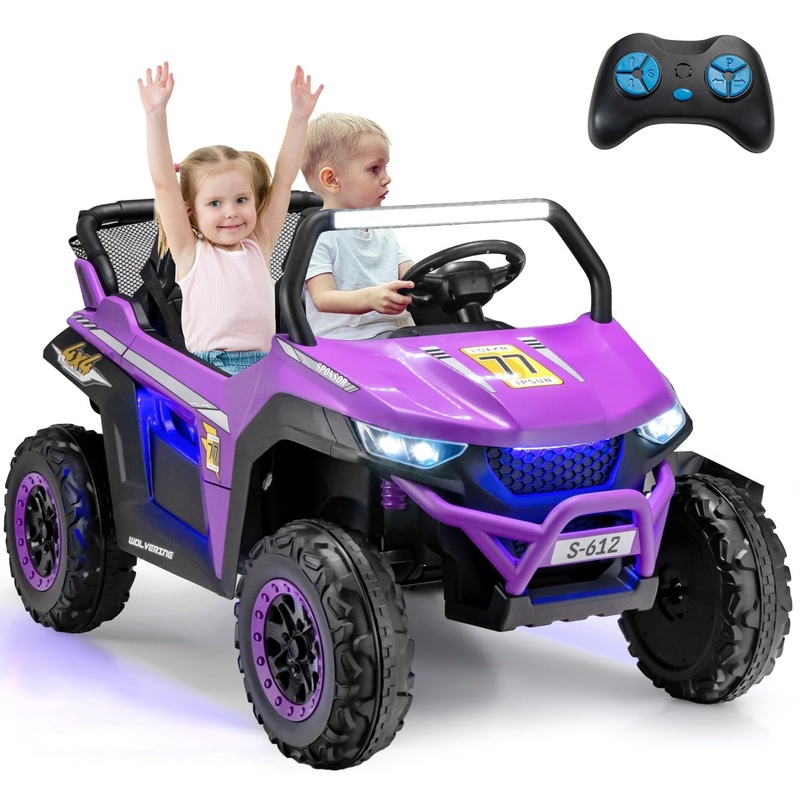 OLAKIDS 2 Seater Ride on Car for Kids, 12V UTV Kids’ Electric Vehicles with Remote Control, Spring Suspension, Soft Start, Music
