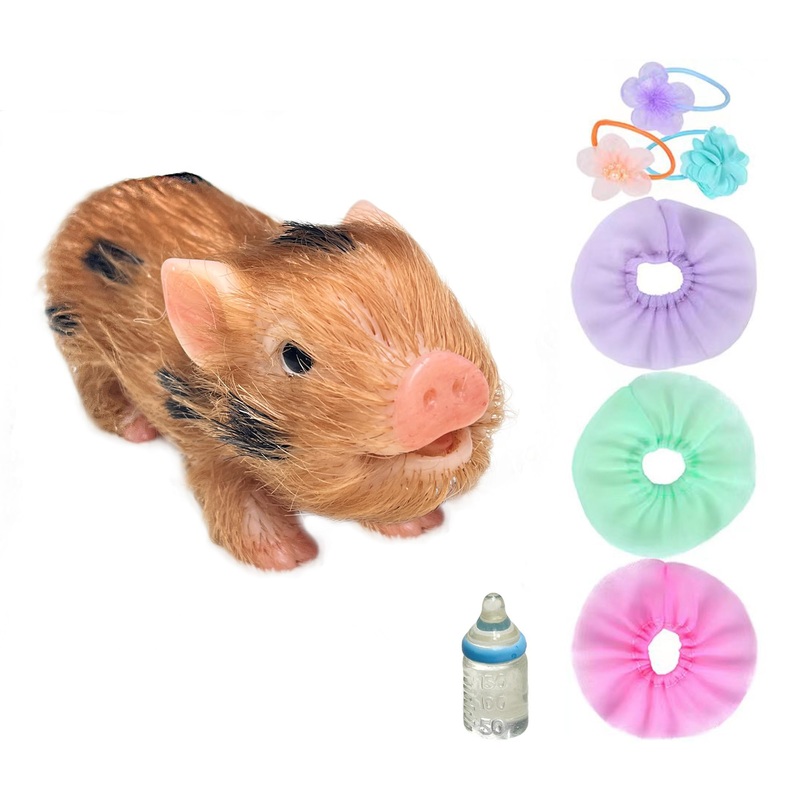 OtardDolls Lifelike Mini Pig Dolls, 5 Inch Full Silicone Soft Reborn Piggy Dolls Mini Realistic Newborn Cute Realistic Real Todd