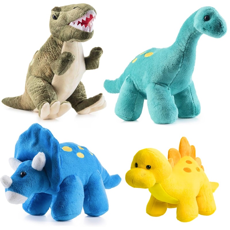 PREXTEX Plush Dinosaurs 8 Pack 5 inches Long – Thoughtful Gift for Kids – Stuffed Animal Assortment – Lovely Set for Kids