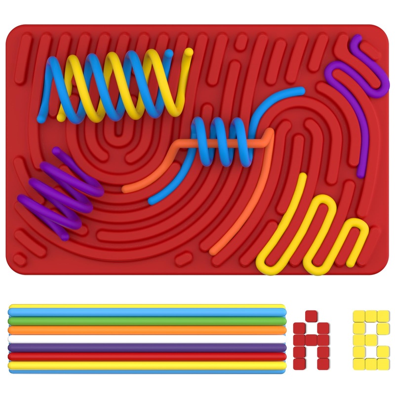 Sensory Activity Board, Double-Sided Silicone Fidget Toy for Stress Relief, Anxiety, ADHD & Autism, Travel Essentials Sensory To