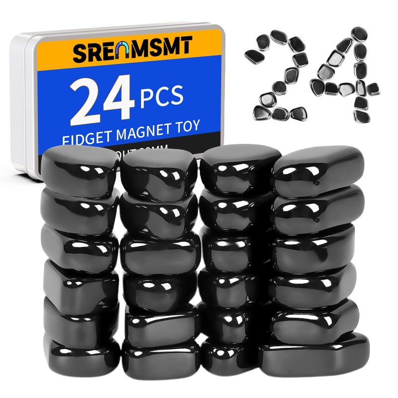 SRENMSMT Ferrite Putty, 24 pcs Magnetic Fidget Toy, Crags Ferrite Putty, Fidget Toys Adults for Office Stress/Anxiety Relief, Gi