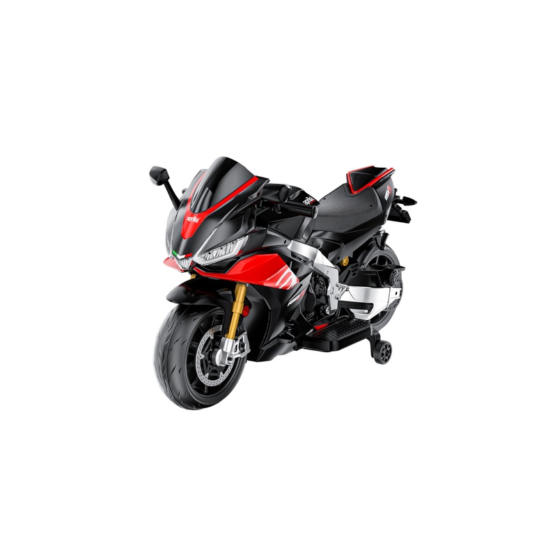 24V Kids Motorcycle Aprilia Licensed Electric Motorcycle for Kids Top Speed to 10MPH with Long Battery Life, Thread Wheels, Trai