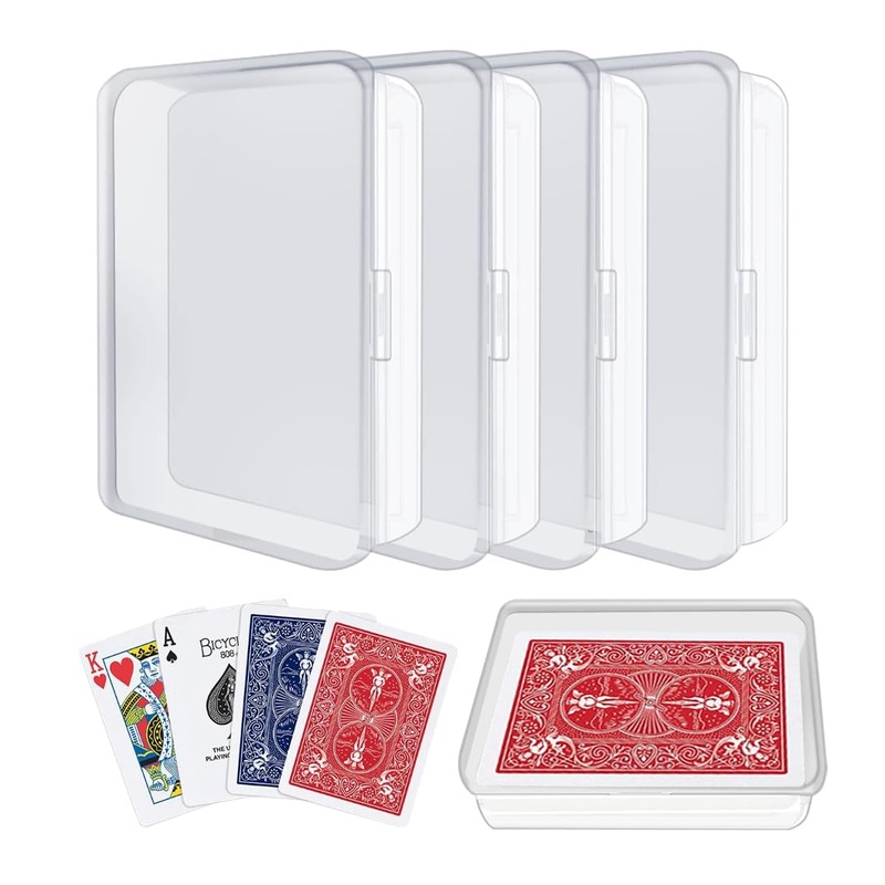 4 Pcs Blank Playing Card Case, Plastic Playing Game Cards Storage Box Holder for Business Cards