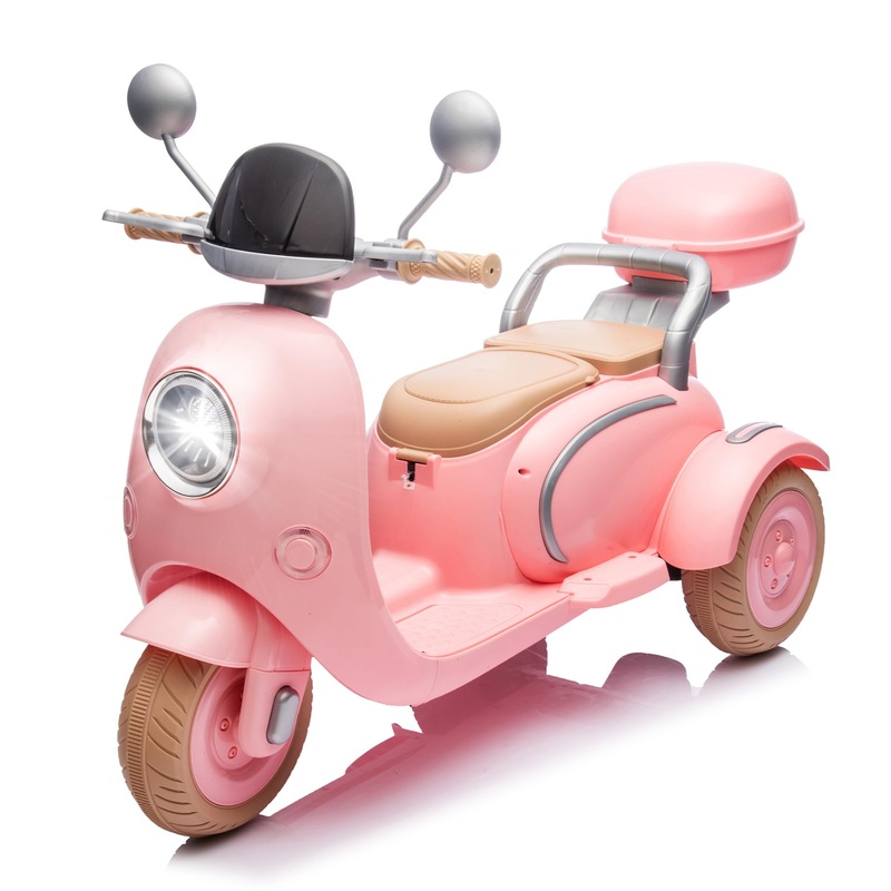 BCARORUR 12V 2 Seater Dual Motor Kids Motorcycle, Girls Ride on Toys with Storage Compartments, Slow Start, USB, Bluetooth, Stab