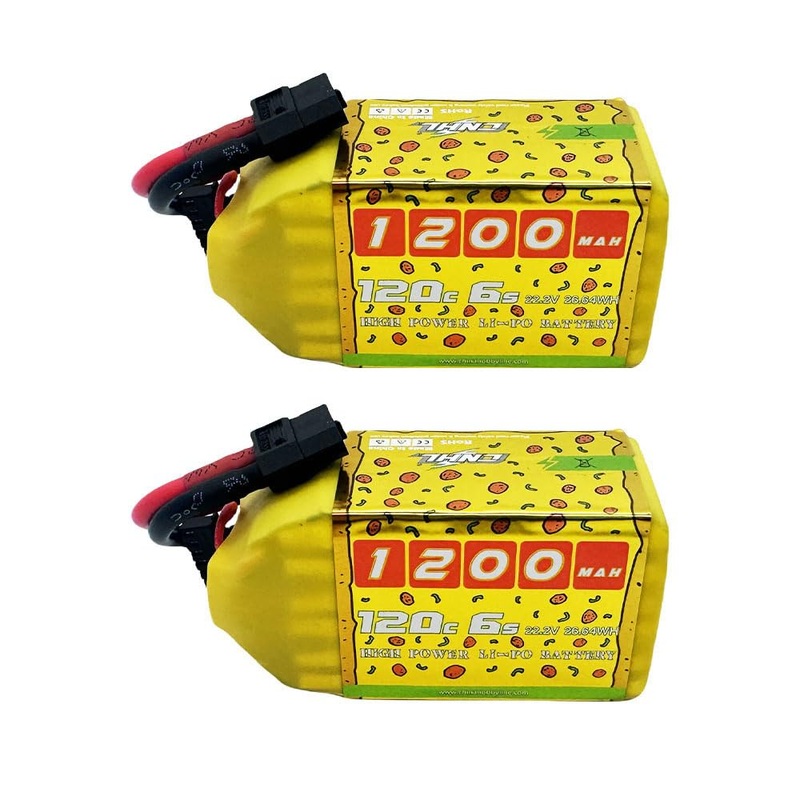 CNHL 1200mAh 120C 6S Lipo Battery Speedy Pizza 22.2V with XT60 Plug for FPV Racing RC Quadcopter Helicopter Airplane (2 Packs)