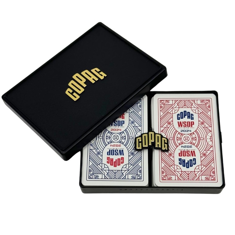 Copag WSOP 2024 Retro Design 100% Plastic Playing Cards – Narrow Size (Bridge) Jumbo Index Blue/Red Double Deck Set