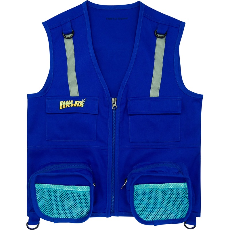 Eagle Eye Explorer Kids Cargo Vest for Boys and Girls with Reflective Safety Straps. 100% cotton. Size: M/L Color: Navy Blue