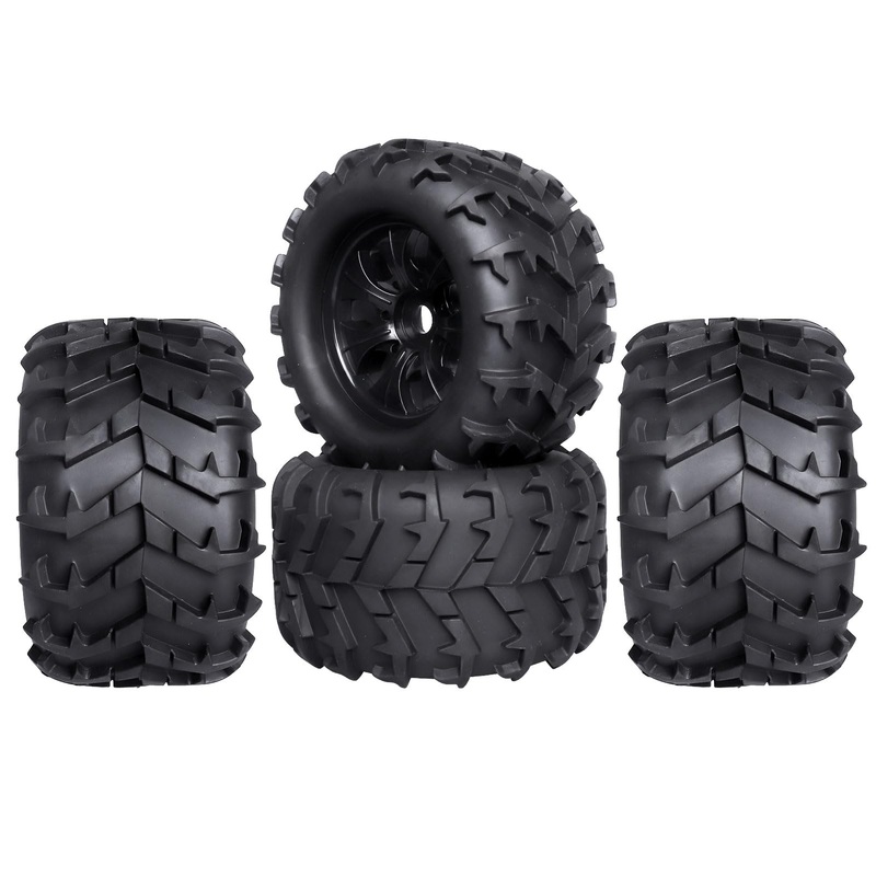 HobbyPark PreGlued 3.2 17mm Hex RC Monster Truck Wheels and Tires Set for 1/8 Scale Arrma Kraton 6s Notorious Traxxas Maxx Tmaxx