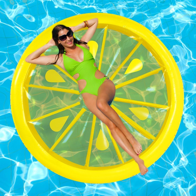 Lemon Pool Float, Pool Floats for Adults, Inflatable Pool rafts, Water Fun Large Blow Up Summer Beach Swimming Raft Kids and Adu