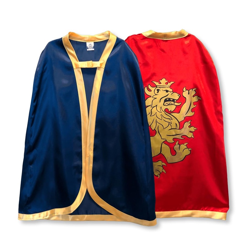 Liontouch – Noble Knight Cape for Boys, Blue & Red | Age 3-8 Years – One Size Fits All | Medieval Pretend Play Toy Cloak for Kid