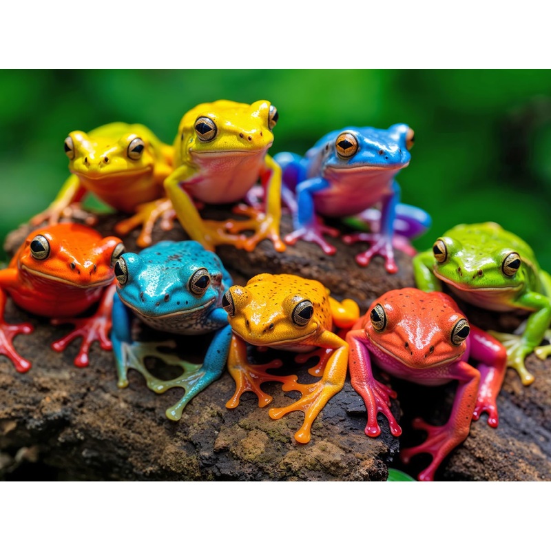 Lucky Puzzles Frogs Rainbow Rendezvous | 500 Piece Jigsaw Puzzle for Adults | Vibrant Puzzle | Premium Quality | Unique Artwork