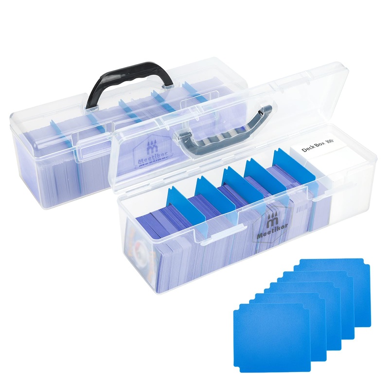 Meetikar Trading Card Storage Box Compatible with 200+ Toploaders 1000+ Magic Commander, Yugioh, TCG Cards, Toploader Storage Bo