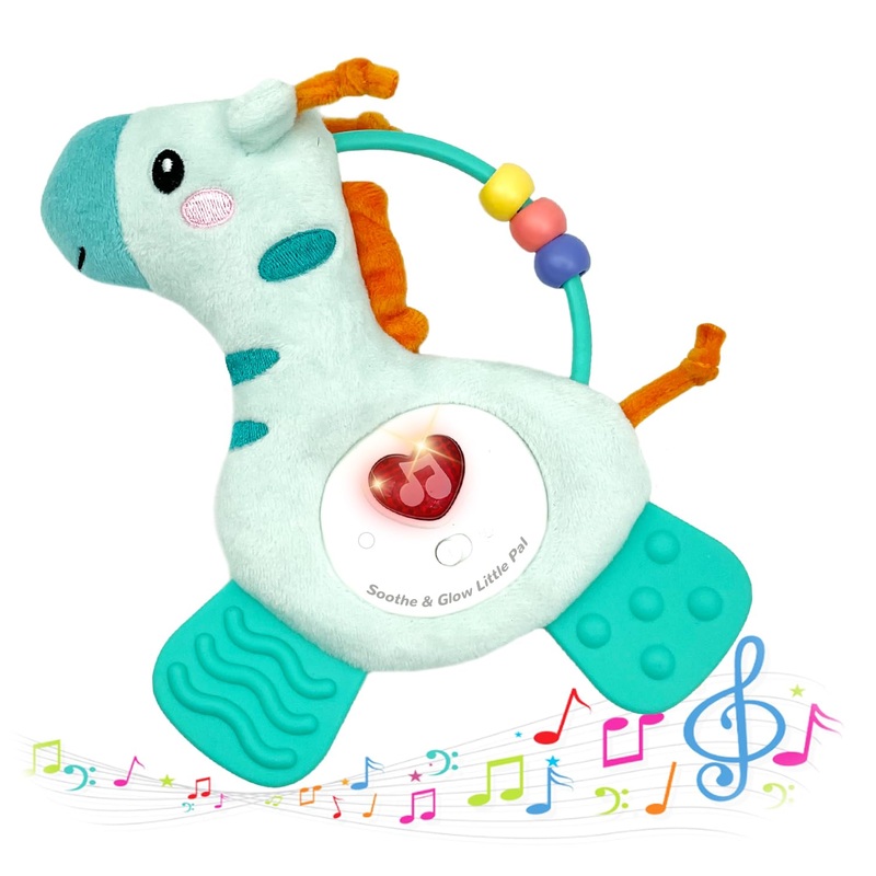 PLSFSS Baby Musical Activity Soft Toys with Sound & Light, Sensory Toys for Infant Developmental with Teether, Rattle and Textur