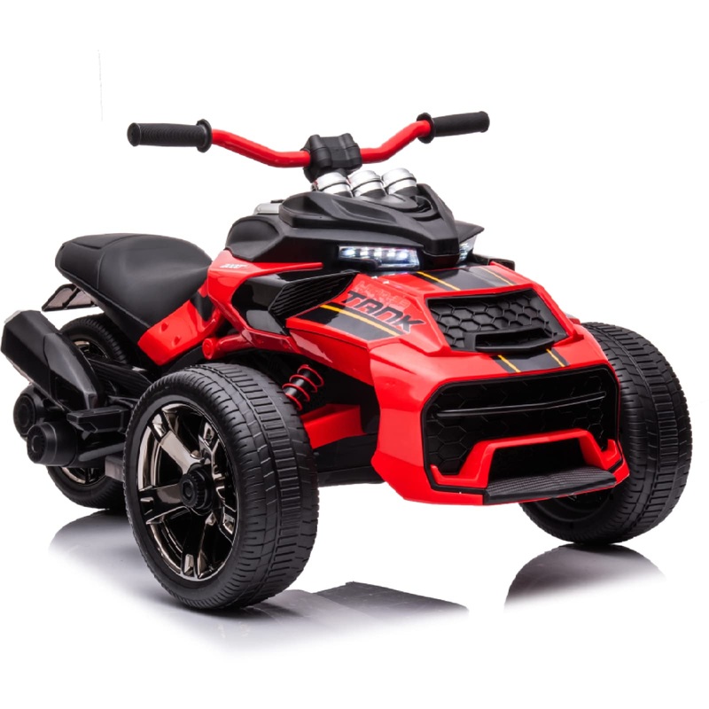 POSTACK Kids ATV, 24V Battery Powered Electric Car 3 Wheeler, Ride on Motorcycle for Kids with Rubber Plastic Polymerized EVA Ti