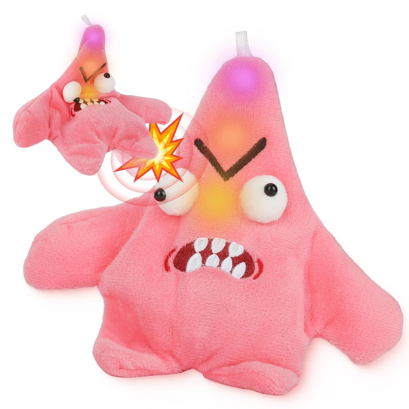 WORDFANIDAYE Angry Starfish Toy That can Move Sing and Imitate Speech,Angry Star Plush Interesting Backpack Pendant Funny Plush,