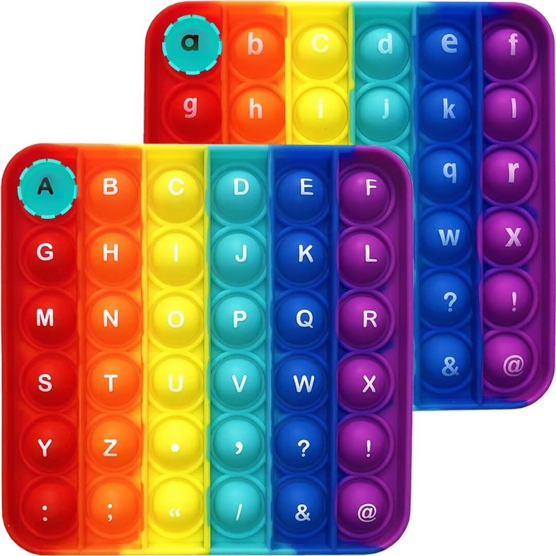 Alphabet Popper Fidggety Toy, Stress Relief Sensory Popping Game, Preschool Montessori Uppercase Lowercase Matching Game, ABC Le