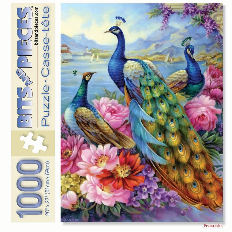 Bits and Pieces – 1000 Piece Jigsaw Puzzle for Adults – Peacocks – Jigsaw Puzzles by Artist Oleg Gavrilov, Completed Puzzle Size