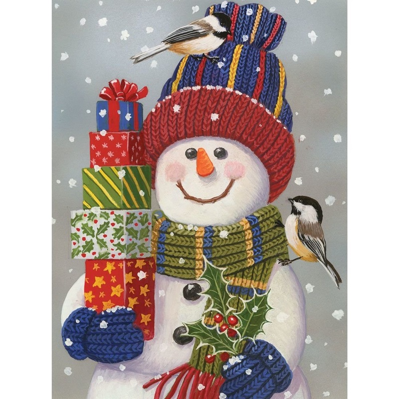 Bits and Pieces – 500 Piece Jigsaw Puzzle for Adults – Snowman with Presents Christmas Jigsaw Puzzle – Jigsaw Puzzle by Artist W
