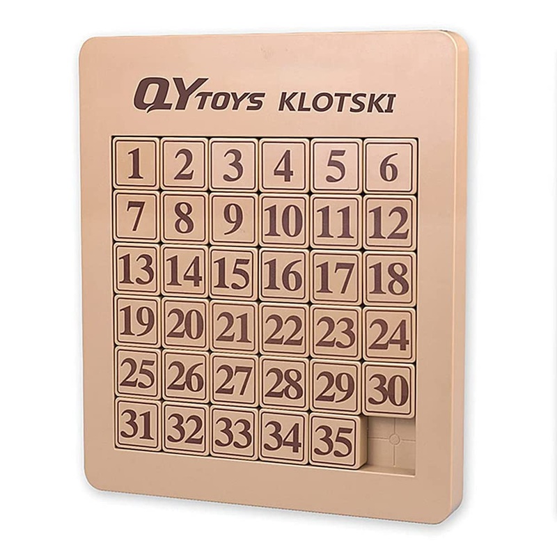 BroMoCube QY Magnetic Klotski Puzzle Sliding Block Game Jigsaw Puzzles Cube Fun Digital Puzzles Toys for Kids (6×6 Klotski 35-Di