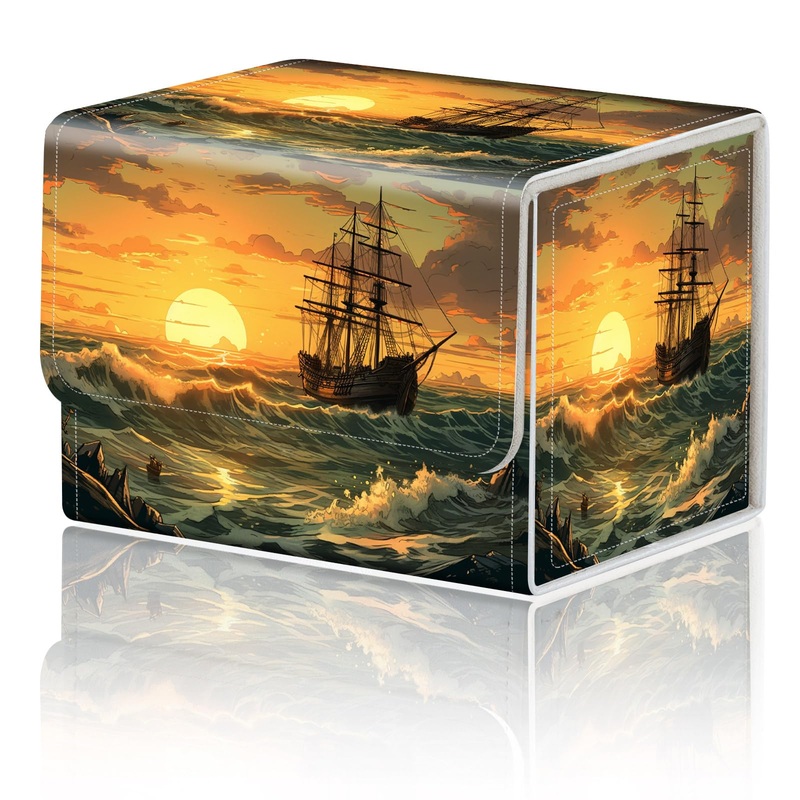 DEGDFSGR Card Game Storage Box for TCG MTG Commander Deck Box Organizer Trading Card Case Magnetic Closure Creative Pattern Up t