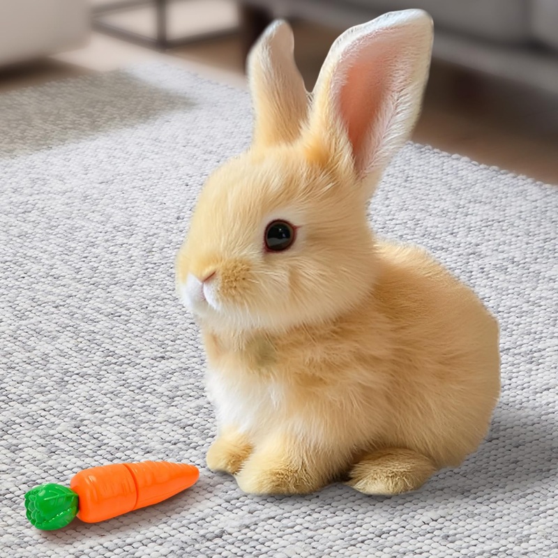 HOAIME My Realistic Bunny Toy, 2025 New Interactive Easter Bunny Toy, Easter Bunnies Stuffed Animal, Can Walk and Talk Shaking E