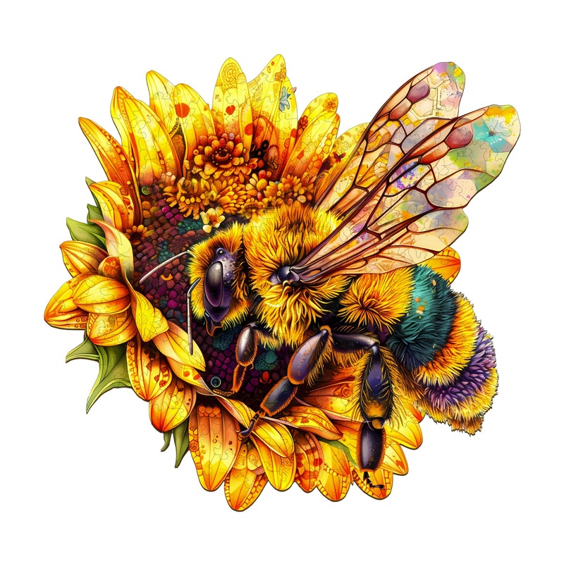 Jigfoxy Wooden Puzzles for Adults, Bee Wood Puzzles Adult, Unique Animal Shape Wooden Jigsaw Puzzles for Adults, Birthday Gifts