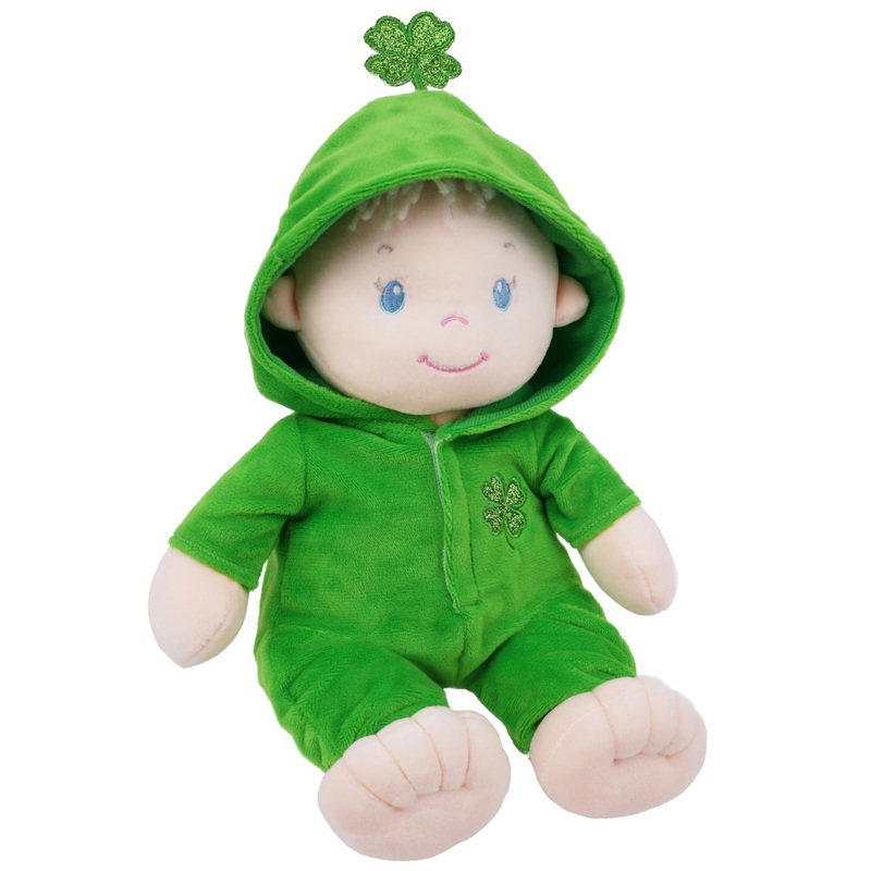 June Garden 12” Sweet Dolly Clover – Plush Baby Doll for Birth and Up – Saint Patrick’s Day Edition