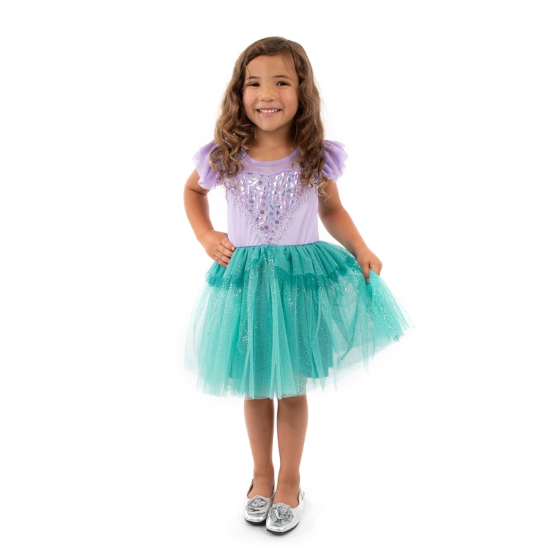 Little Adventures Mermaid Party Dress Up Costume – Machine Washable Child Pretend Play Party Dress (X-Large Age 7-9)