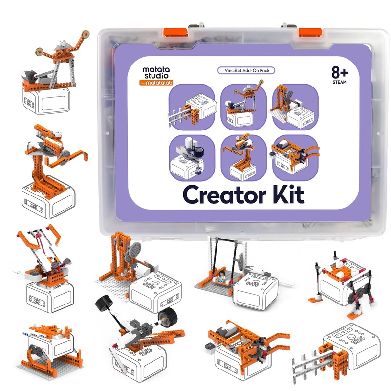 Matatastudio Creator Kit for VinciBot Robotic with 434+ Building Blocks & 20 Building Cases for Kids School STEM Education Class