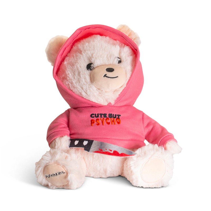 Punchkins Teddy Bear Plushie – Cute but Psycho Sassy Stuffed Bear, Cute Teddy Bear Toy for Gifting