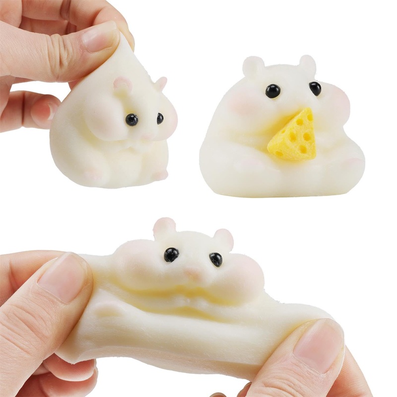 QCROAD SQUISHY Handmade Taba Squishy Hamster Stress Relief Toys – Ultra Soft Silicone Squeeze Toys for Kids & Adults, Reusable N
