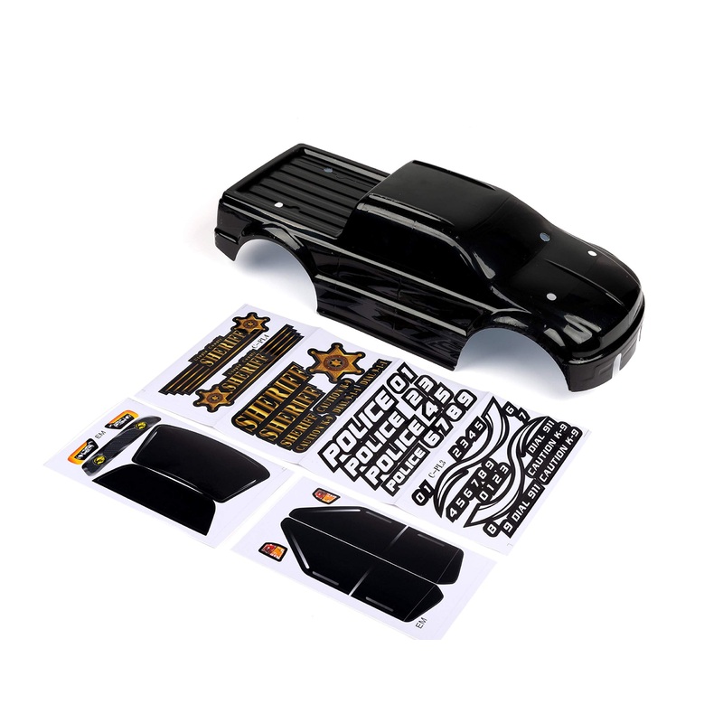 SummitLink Custom Body Compatible for T/E Maxx Shell Cover E-Maxx 1/10 Scale RC Car (Truck not Included) (Police Black)