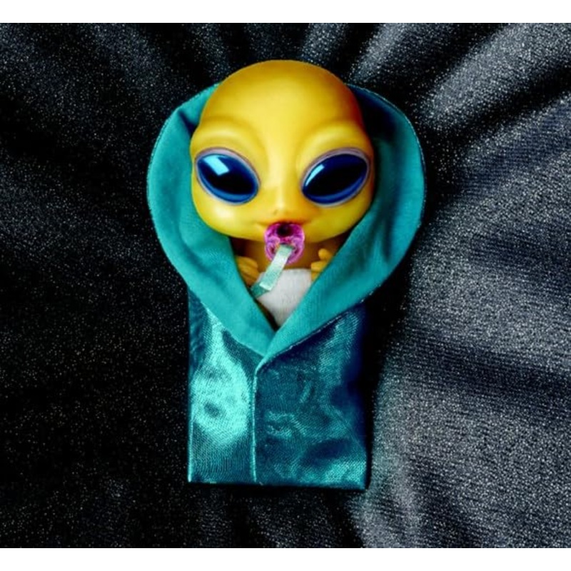 The Ashton-Drake Silicone Alien Baby Doll Celeste, 4 Inches, with Blanket, Diaper and Pacifier, Color Changing Skin