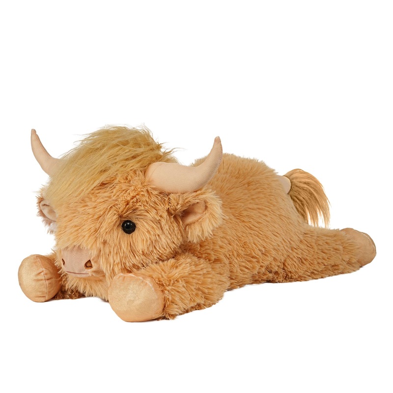 WDXDSOB Highland Cow Stuffed Animal – 18” Yellow Cows Plush Toy Gift for Kids & Adults, Cattle Decorations Pillows Living Room