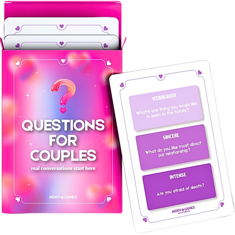 Wenti Games #1 Couple Card Game, Relationship Card Game for Date Nights, Quiz Questions & Action Cards, 130+ Serious and Lighthe
