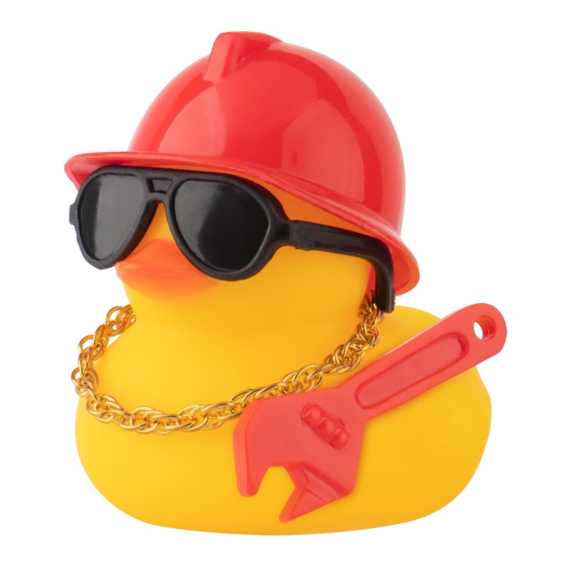 wonuu Car Dashboard Decorations Rubber Ducks, Construction Builder Rubber Ducky for Car Ornament Cute Duck with Tool, Hard Hat,