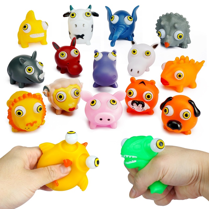 Zaleny Animal Squeeze Toys Stress Relief Eye Popping Toy Pop Out Eyes Toy for Kids Boys Girls Sensory Fidget Toy Birthday Party